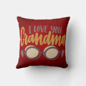 おばあちゃん書道台本レッド大好き クッション (裏面)