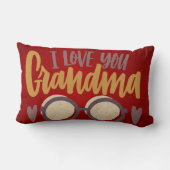おばあちゃん書道台本レッド大好き ランバークッション (裏面)