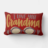 おばあちゃん書道台本レッド大好き ランバークッション (正面)