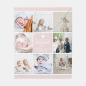 おばあちゃん'最も愛された'フォトコラージュフリースBlan フリースブランケット (正面)