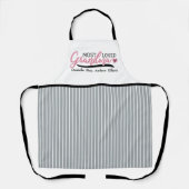 おばあちゃん最愛の子供名前をカスタムするストライプエプロン エプロン (正面)