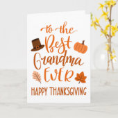 おばあちゃん最高のがオレンジで感謝祭の日を カード (黄色い花)