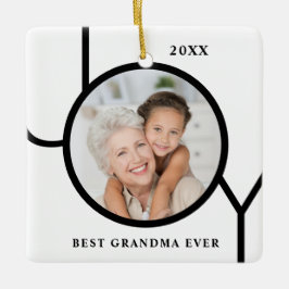 おばあちゃん最高のが今まで写真クリスマス セラミックオーナメント
