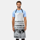 おばあちゃん最高のが新聞の見出しパーソナライズされたに掲載 エプロン (着用した状態)