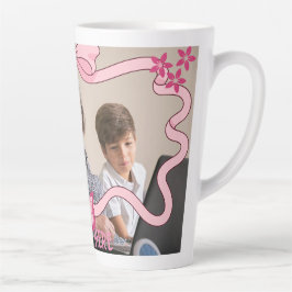 おばあちゃん最高のと孫ほこりっぽいピンクデザイン カフェラテマグ