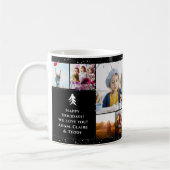 おばあちゃん最高ののクリスマス5写真コラージュのグリッドブラック コーヒーマグカップ (左)
