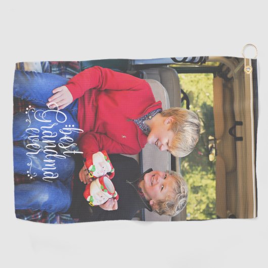 おばあちゃん最高のの写真 ゴルフタオル (横)