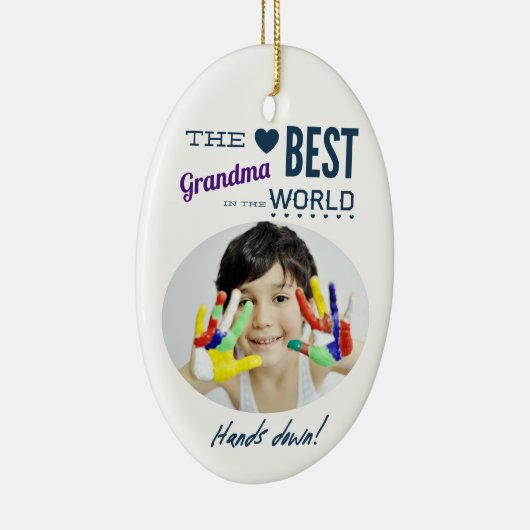 おばあちゃん最高のの写真 セラミックオーナメント (右)