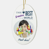 おばあちゃん最高のの写真 セラミックオーナメント (左)