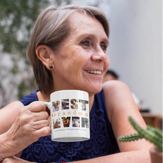 おばあちゃん最高のの文字写真カスタム、 コーヒーマグカップ
