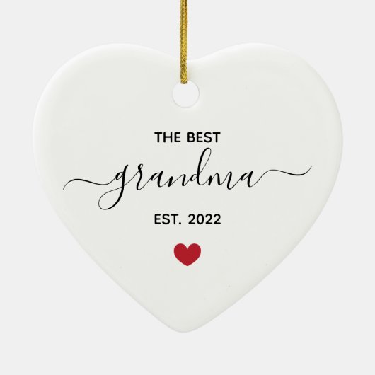 おばあちゃん最高のの最初年の陶器のオーナメント セラミックオーナメント (裏面)