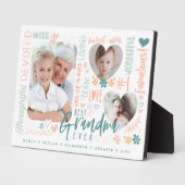 おばあちゃん最高のの言葉Grandkid写真コラージュ フォトプラーク (側面)