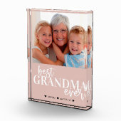 おばあちゃん最高のの赤面ピンク白フォトブロック フォトブロック (右)