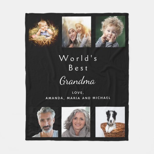おばあちゃん最高のの黒人家族の写真 フリースブランケット (正面)