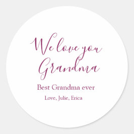 おばあちゃん最高のは常に祖父母の写真のギフトクラシック ラウンドシール