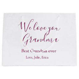 おばあちゃん最高のは常に祖父母の写真のギフトクラシック ラージペーパーバッグ