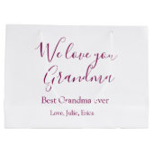 おばあちゃん最高のは常に祖父母の写真のギフトクラシック ラージペーパーバッグ (裏面)