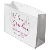 おばあちゃん最高のは常に祖父母の写真のギフトクラシック ラージペーパーバッグ (裏面アングル)