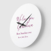 おばあちゃん最高のは常に祖父母の写真のギフトクラシック ラージ壁時計 (傾斜)