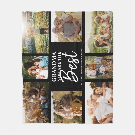 おばあちゃん最高のはPhoto Collage フリースブランケット (正面)