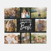 おばあちゃん最高のはPhoto Collage フリースブランケット (正面(横))