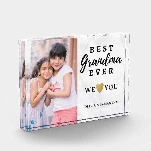 おばあちゃん最高のよ大理石を愛するおばあちゃん フォトブロック (左)