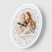 おばあちゃん最高のエバモダンークラシック写真 ラージ壁時計 (傾斜)