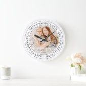 おばあちゃん最高のエバモダンークラシック写真 ラージ壁時計 (ホーム)