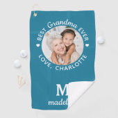 おばあちゃん最高のエバンモダンモノグラムカスタム写真 ゴルフタオル (インサイチュ)
