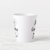 おばあちゃん最高のエバータイポグラフィかわいい筆記体 カフェラテマグ (正面)