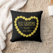 おばあちゃん最高のエバーヒマワリハートパーソナライズされた クッション (ブランケット)