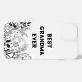 おばあちゃん最高のエバーフローラ白黒 iPhoneケース (裏面横)