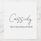 おばあちゃん最高のエバーモノグラム | ワインボトルラベル ワインラベル (シングルラベル)