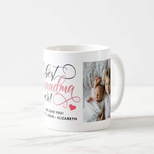 おばあちゃん最高のエバー2フォトタイポグラフィ コーヒーマグカップ (正面右)
