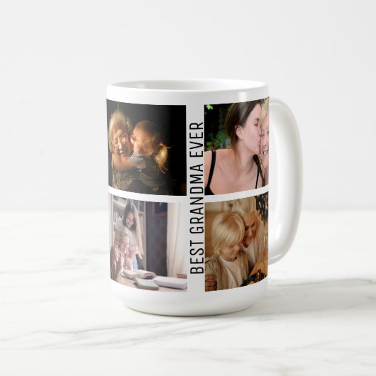 おばあちゃん最高のエバー6フォトカスタムコラージュ コーヒーマグカップ (正面右)