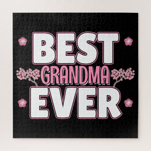 おばあちゃん最高のエバー – ピンクのさくらんぼの花 ジグソーパズル (縦)