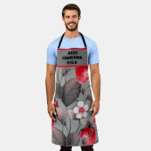 おばあちゃん最高のエプロン赤と灰色のイチゴ エプロン (着用した状態)
