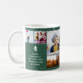 おばあちゃん最高のクリスマス5の写真コラージュのグリッド緑 コーヒーマグカップ (左)