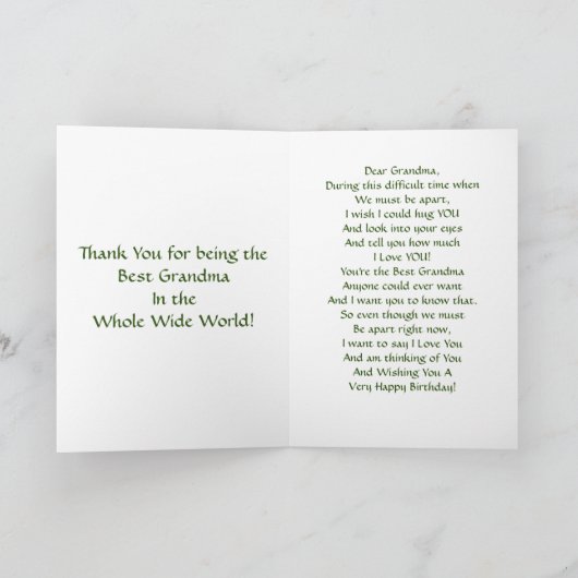 おばあちゃん最高のセンティーコロナウイルス誕生日 カード (内部)