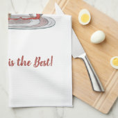 おばあちゃん最高のポーラクベアペンギンの友人の冬 キッチンタオル (四つ折り)