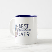 おばあちゃん最高のヴィンテージの花と鳥 ツートーンマグカップ (正面左)