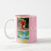 おばあちゃん最高の定義4フォトコラージュ ツートーンマグカップ (左)