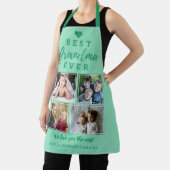 おばあちゃん最高の4フォトコラージュライトティール（緑がかった色） エプロン (インサイチュ)