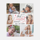 おばあちゃん最高の·エヴァ·フォトコラージュ フリースブランケット (正面)