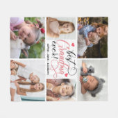 おばあちゃん最高の·エヴァ·フォトコラージュ フリースブランケット (正面(横))