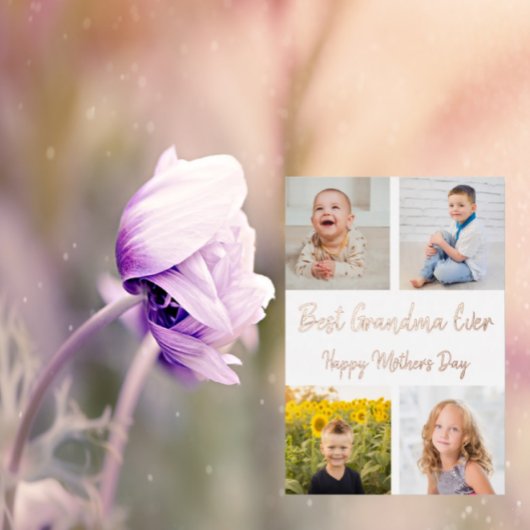 おばあちゃん最高のEver Photo Collage Mother's Day Card 箔招待状