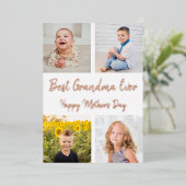 おばあちゃん最高のEver Photo Collage Mother's Day Card 箔招待状 (立ち正面)
