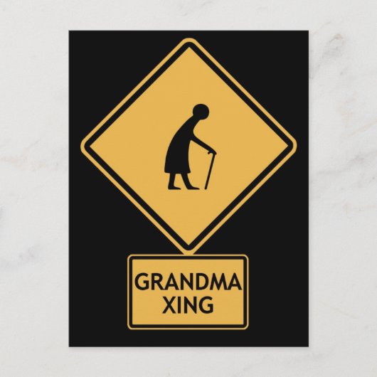 おばあちゃん横断 ポストカード (正面)