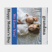 おばあちゃん母の日 フリースブランケット (正面(横))