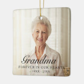 おばあちゃん永遠に私たちのハート写真記念 セラミックオーナメント (左)
